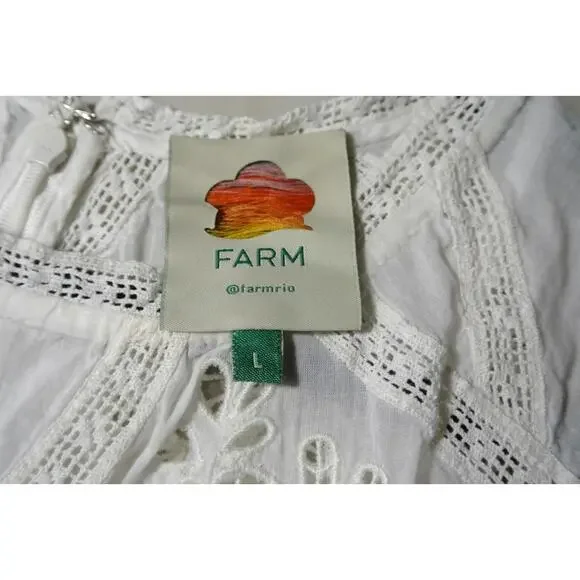 NEW, Farm Rio Sweet Bloom Bouquet Short-Sleeve Mini Dress Sz L #MD822 - Picture 7 of 9